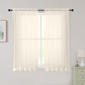 Cream Sheer Curtains for Bedroom Living Room 54 Inch Length 2 Panels Set, Solid Soft Airy Light Filtering Window Treatments, Modern Rod Pocket Drapes, Cream, 42" Wx54 L Inches