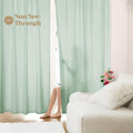 HOMEIDEAS Non-See-Through Sage Green Privacy Sheer Curtains, 52 X 63 Inches Long 2 Panels Sheer Curtains Light Filtering Window Drapes for Bedroom Living Room