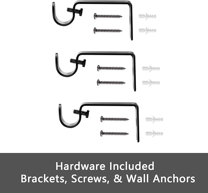 GXOACKJ Curtain Rods for windows 28-78 inch, 5/8 inch Decorative Matte Black Splicing Heavy Duty Metal Curtain Rod set with Brackets