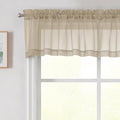 Taupe Valances for Windows, Taupe Sheer Curtains 14 Inch Length 2 Pack Kitchen Drapes, Modern Solid Mini Small Window Curtains for Cafe Bathroom Basement, Each 42" Wx14 L Inches
