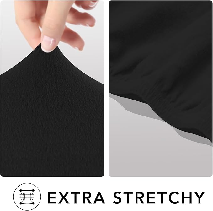 PureFit Super Stretch Sofa Slipcover – Spandex Non Slip Soft Couch Sofa Cover, Washable Furniture Protector with Non Skid Foam and Elastic Bottom for Kids, Pets (Oversized, Black)