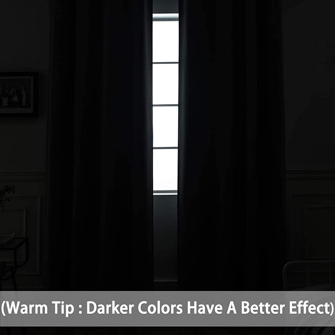 Yakamok 96 Inch Long Dark Green Blackout Curtains Room Darkening Thermal Insulated with Grommet Window Curtains for Bedroom, Light Blocking Blackout Drapes for Living Room,52 inch Width,2 Panels