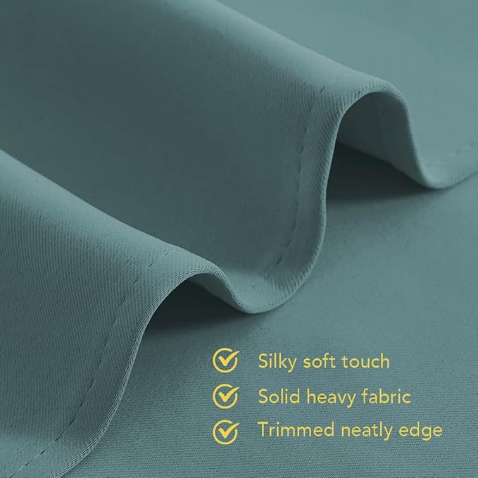 NICETOWN Modern Blackout Curtains Noise Reducing, Thermal Insulated and Privacy Room Darkening Drape Panels for Boy's Guest Room Door Window (Greyish Blue, 2 Panels, W42 x L72 -Inch)