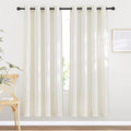 NICETOWN Semi Sheer Curtains 72 inches Long Linen Blend, Grommet Window Treatments Privacy with Light Penetration Bedroom Curtains & Drapes for Loft/Villa, W52 x L72, 2 Panels