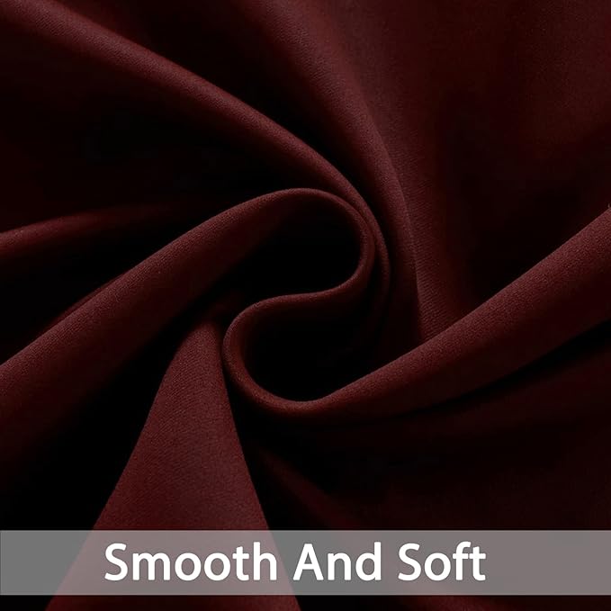 Yakamok Blackout Curtains for Bedroom, Thermal Insulated Blackout Window Curtains with Grommet Top for Living Room- Burgundy Red- 38W x 84L -2 Panels
