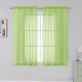 Simplebrand Rod Pocket Top Solid Voile Sheer Curtains for Bedroom, 54 Inch Length Drapes Set of 2, Lightweight and Light Filtering Elegant Lime Curtains Panels Window Treatment, 42W×54L, Lime