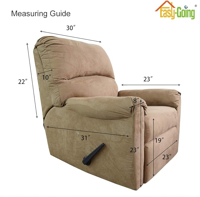 Easy-Going Recliner Chair Slipcover Reversible Sofa Cover Water Resistant Couch Cover Furniture Protector with Elastic Straps for Pets Dog (Recliner 22 inch, Light Gray/Light Gray)