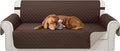 Reversible Couch Cover for 3 Cushion Couch Sofa Cover Washable for Pet Friendly with Elastic Straps Water Repellent(Sofa, Chocolate/Beige)