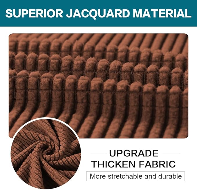 Turquoize 4 Piece Sofa Covers for 3 Cushion Couch Sofa Slipcover Soft Couch Cover for Dogs-Washable Sofa Furniture Covers with 3 Individual Large Cushion Covers (XL Sofa, Caramel)