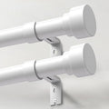 IFELS 2 Pack Heavy Duty Curtain Rods for Windows 48 to 84 Inch, 1 Inch White Adjustable Curtain Rod Set with Easy Installation and Modern Design (A1,White,30-90",2Pack)
