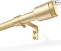5/8” Diameter Curtain Rods 30-90 Inch, for 30-84 Inch Windows, Adjustable Splicing Gold Curtain Rods for Windows with Brackets, Window Rod Long Small Curtains Rod