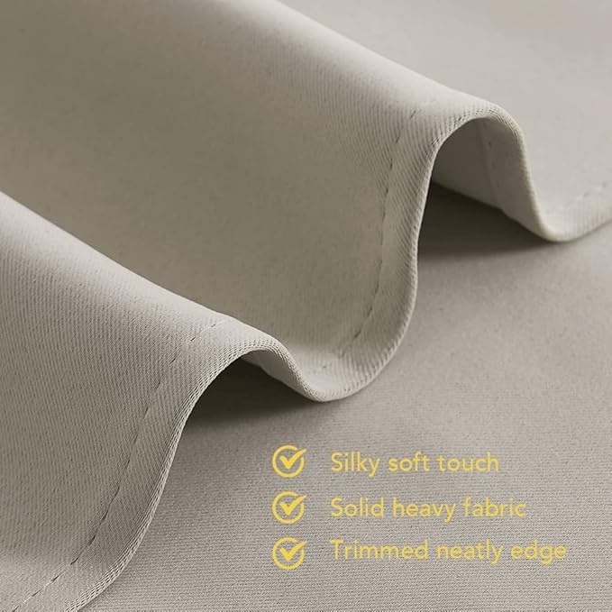 NICETOWN Room Darkening Draperies Window Curtain Panels, Natural, 2 Panels, W60 x L84 -inch, Thermal Insulated Grommet Room Darkening Curtains for Bedroom