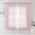 Lecloud Blush Pink Sheer Curtains 63 Inch Length 2 Panels Set, Rod Pockets Voile Bedroom Curtains for Living Room, Soft Light Filtering Window Treatments Drapes for Bathroom, Each Panel 59" W x 63" L
