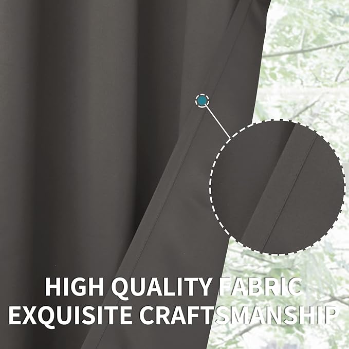 BGment Blackout Curtains for Bedroom - Grommet Thermal Insulated Room Darkening Curtains for Living Room, Set of 2 Panels (42 x 72 Inch, Grey)