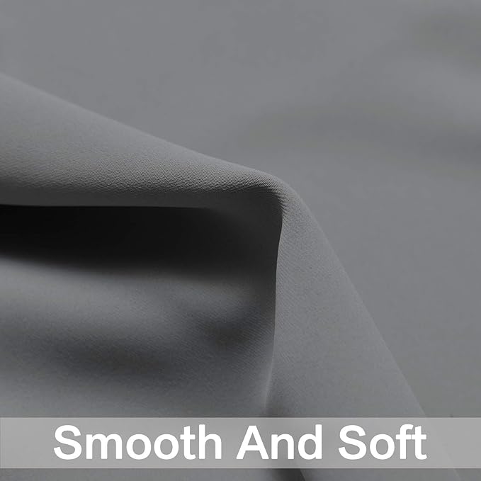 Yakamok Blackout Curtains Room Darkening Thermal Insulated Grommet top Window Curtains for Living Room, 38 x 54 inch, Grey, 2 Panels