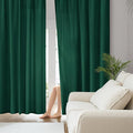HOMEIDEAS Christmas Non-See-Through Hunter Green Privacy Sheer Curtains, 52 X 72 Inches Long 2 Panels Sheer Curtains Light Filtering Window Drapes for Bedroom Living Room