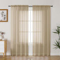 Gwine Taupe Sheer Curtains 72 Inches Long 2 Panels Set for Front Door, Light Filtering Sheer Curtains for Living Room, Rod Pocket Window Treatments Drapes, Each 42" Wx72 L