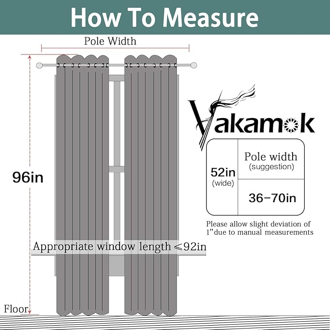 Yakamok 100% Blackout Curtains Dark Green Room Darkening Thermal Insulated with 2 Thick Layers-Hunter Green Window Drapes Set of 2 Panels for Bedroom Living Room 52 Inches by 96 Inches Length