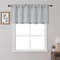 OWENIE Grey Valances for Windows 1 Pcs 22 Inch Length, Light Filtering Textured Short Small Valance Curtains for Bathroom Basement Living Room Bedroom, Half Window Curtains Over Sink, 60" W by 22" L