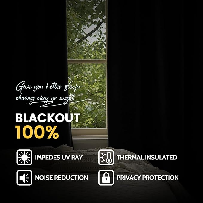Yakamok 100% Blackout Curtains for Living Room, Thermal Insulated Blackout Curtains 84 inch Length Heat and Full Light Blocking Curtains Window Drapes for Bedroom with White Backing, Sage, W40 x L84