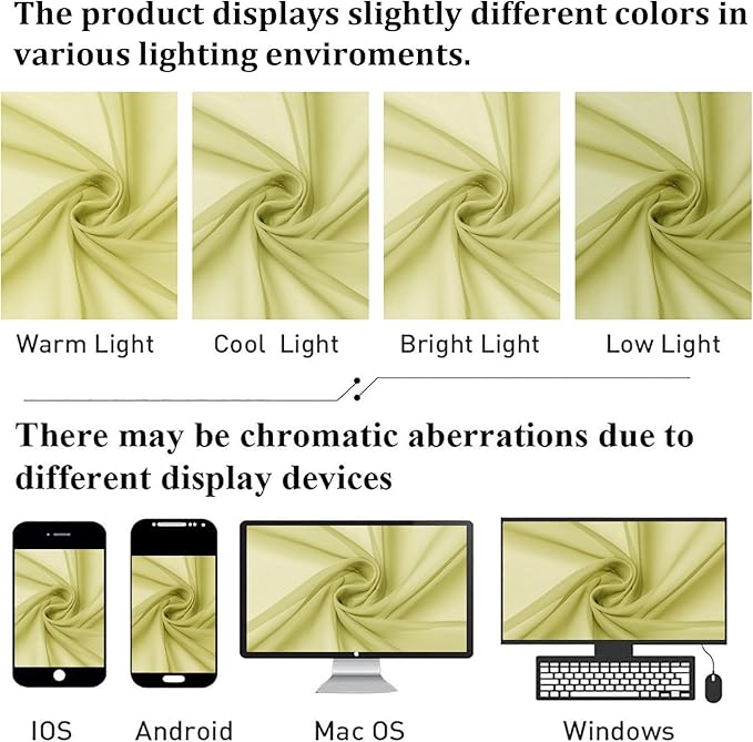 Lecloud Lemon Sheer Curtains 96 Inches Long 2 Panels, Solid Voile Dual Rod Pockets Living Room Decor Window Curtains for Bedroom, Light Filtering Airy Transparent Drapes, Each Panel 42" W x 96" L
