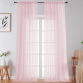 Extra Long Blush Sheer Curtains for Bedroom Living Room 120 Inches Long 2 Panels Set, Solid Soft Light Filtering Rod Pocket Sheer Window Curtains, Blush, Each 59" Wx120 L Inch