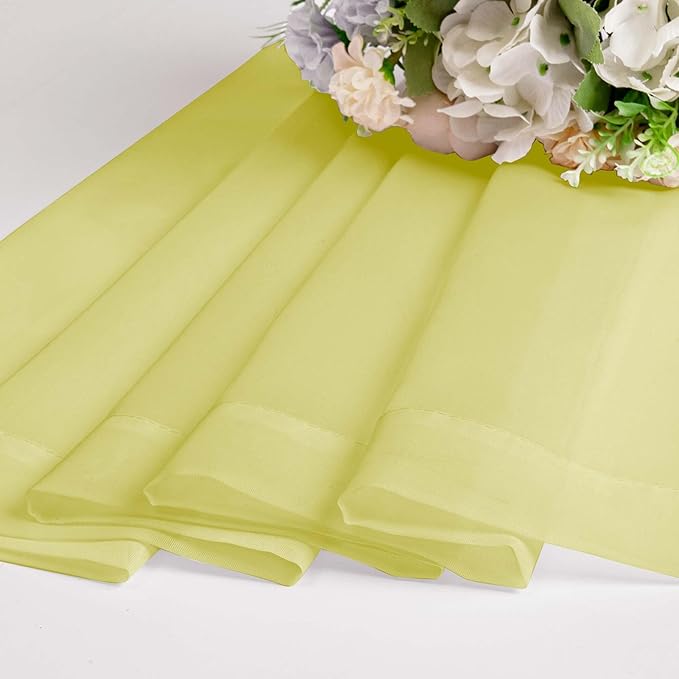 OWENIE Lemon Sheer Curtains 84 Inches Long for 2 Panels Set, Solid Light Filtering Voile Sheer Curtains for Living Room Bedroom, Modern Rod Pocket Lemon Curtain, 2 Pcs Total 84 Width 84 Long