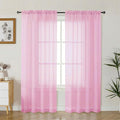 Gwine Sheer Curtains 72 Inch Length - Light Filtering Rod Pocket Window Curtain Panels for Bedroom, Elegant Soft Voile Living Room Sheer Drapes, Each 42Wx72L, 2 Panels, Pink