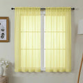 Gwine Sheer Curtains 63 Inch Length - Light Filtering Rod Pocket Window Curtain Panels for Bedroom, Elegant Soft Voile Living Room Sheer Drapes, Each 42Wx63L, 2 Panels, Lemon