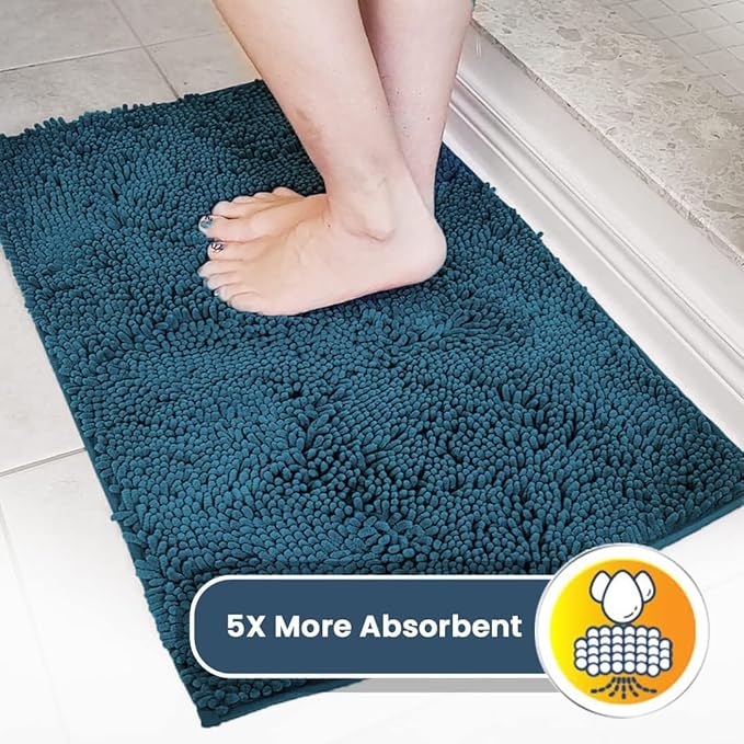 Muddy Mat® | Super Absorbent Door Mat Indoor, Microfiber Quick Dry Chenille Entryway Rug, Non-Slip Front Door Mat, Indoor Mats for Entryway, Machine Washable Pet Rug, Atlantic Blue 6ft x 9ft