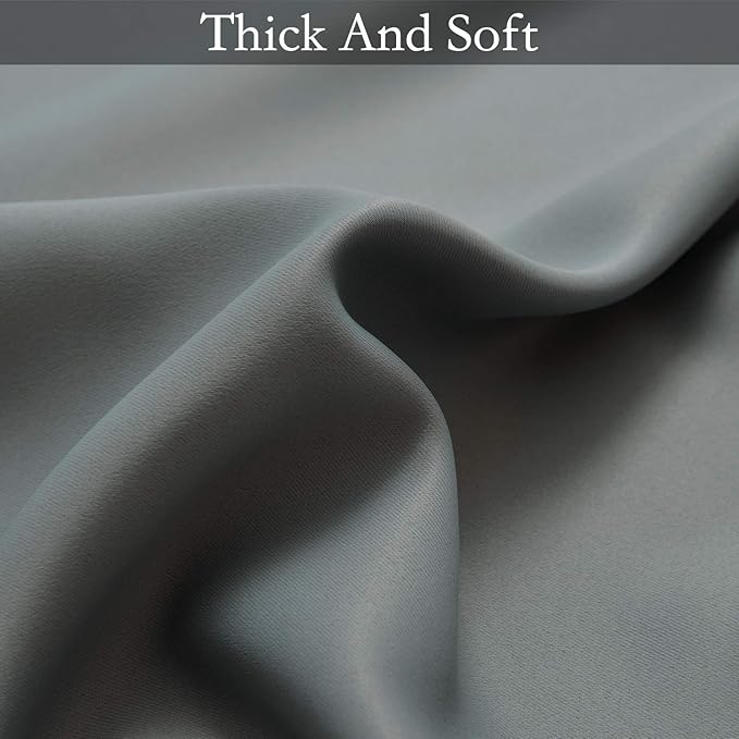 SimpleHome Ombre Room Darkening Curtains for Living Room, Light Blocking Gradient Grey to Gray White Thick Thermal Insulated Grommet Window Curtains/Drapes for Bedroom, 2 Panels, 52x72 inches Length