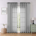 Lecloud Charcoal Grey Sheer Curtains for Bedroom 84 Inches Long 2 Pcs, Light Filtering Airy Voile Window Curtains for Living Room, Modern Farmhouse Decor Rod Pocket Drapes, Each Panel 59" W x 84" L