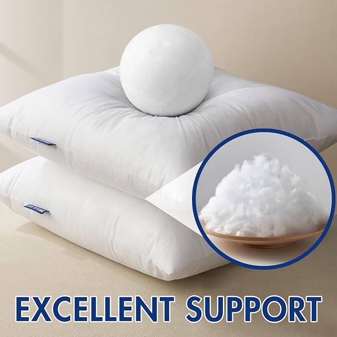 MIULEE Pillow Insert 16x16 Inch, Decorative Square Throw Pillow Inserts, Premium Fluffy Pillow Forms Sham Stuffer for Sofa Couch Living Room