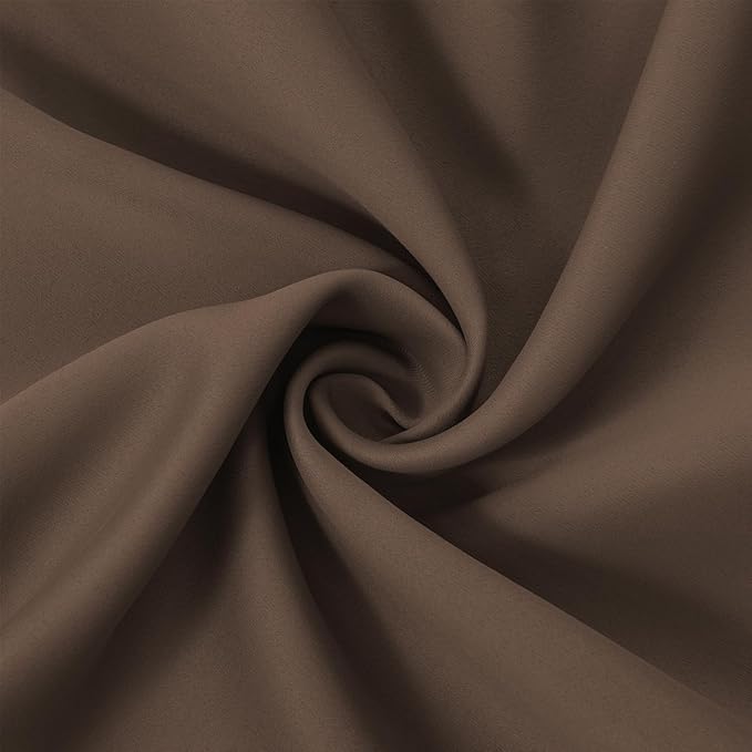 LEMOMO Chocolate Brown Blackout Curtains 66 x 63 Inch Length/Set of 2 Curtain Panels/Thermal Insulated Room Darkening Blackout Curtains for Bedroom