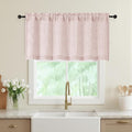 Blush Pink Valances for Windows, Light Filtering Faux Linen Textured Small Short Valance Curtains for Bathroom Basement Farmhouse, Rod Pocket Half Curtains for Windows, 60Wx24L Inch