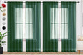 SpaceDresser Foliage Green Sheer Curtains 4 Panels Rod Pocket Semi-Sheer Curtain 84 Inches Long Light Filtering Voile Window Drapes for Bedroom Living Room Kitchen, Each 52W x 84L