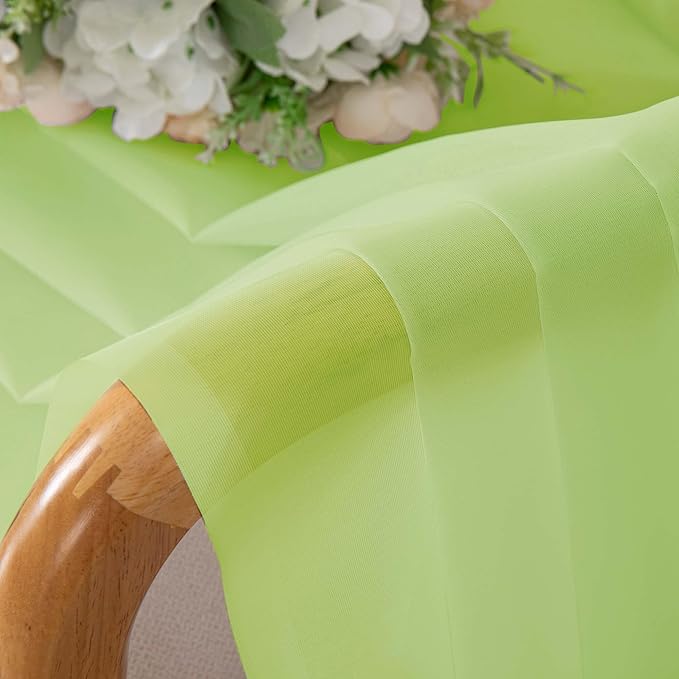 OWENIE Sheer Lime Curtains for Bedroom Living Room 63 Inch Length 2 Panels Set, Modern Soft Solid Light Filtering Sheer Curtains for Dining Room, Rod Pocket Window Treatments, Lime, 42" Wx63 L