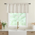 Natural Valances for Windows, Light Filtering Faux Linen Textured Small Short Valance Curtains for Bathroom Basement Farmhouse, Rod Pocket Top Half Curtains for Windows, 60Wx20L Inch
