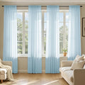 MIULEE Sky Blue Sheer Curtains 108 Inches Long, 4 Panels Set, Light Filtering Rod Pocket Voile Drapes for Living Room and Bedroom, Airy Soft Fabric Window Treatments, 42 x 108 Inches
