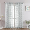 Chyhomenyc Light Grey Sheer Curtains 72 Inches Long 2 Panels Set, Light Filtering Tufted Textured Soft Airy Rod Pocket Elegant Leaf Window Treatment Drapes for Bedroom Living Room, 42" Wx72 L, 2PCS