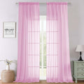 Lecloud Light Pink Sheer Curtains 120 Inches Long 2 Pcs, Solid Voile Light Filtering Rod Pockets Window Curtains for Bedroom, Modern Farmhouse Decor Drapes for Living Room, Each Panel 59" W x 120" L