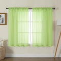 Gwine Sheer Curtains for Living Room 45 inch Length - Light Filtering Voile Window Curtain Panels for Bedroom, Soft Rod Pocket Sheer Curtain Drapes, Each 42Wx45L, 2 Panels, Lime