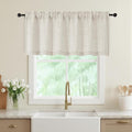 Natural Valances for Windows, Light Filtering Faux Linen Textured Small Short Window Curtain for Bathroom Basement Farmhouse, Rod Pocket Top Half Curtains for Windows, 60Wx22L Inch