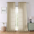 Lecloud Taupe Sheer Curtains 96 Inches Long 2 Panels Set, Home Decor Light Filtering Airy Solid Color Drapes, Dual Rod Pocket Living Room Curtains for Bedroom Dining Room, Each Panel 59" W x 96" L