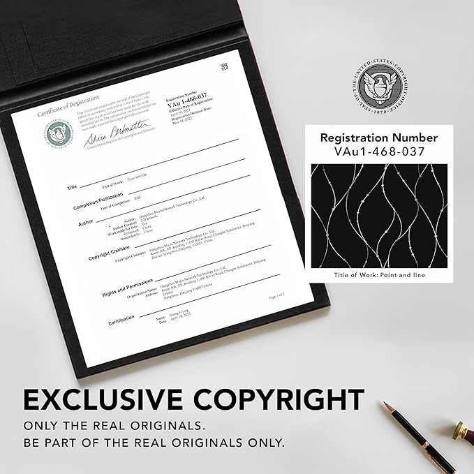 Deconovo Short Blackout Curtains, Black Drapes, Thermal Insulated Soundproof Grommet Curtain, Wave Line Dot Foil Print, 52 x 54 Inch, 2 Panels, Machine Washable Window Panel for Small Windows Kitchen