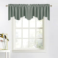 NICETOWN 2 Panels Kids Curtain Valances for Baby Nursery Windows/Bathroom/Living Room/Bedroom Privacy Decorative Rod Pocket Short Winow Valance Curtains for Christmas, 52" W x 18" L, Sage Green