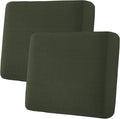 H.VERSAILTEX Super Stretch Individual Seat Cushion Covers Sofa Covers Couch Covers Slipcover Sets Thick Jacquard Textured Twill Fabric (2 Piece Large Sofa Cushion Covers, Olive)