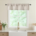 Valances for Windows, Light Filtering Faux Linen Textured Small Short Valance Curtains for Bathroom Basement Farmhouse, Rod Pocket Top Half Curtains for Windows, Linen 52Wx12L Inch
