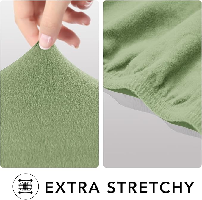 PureFit Super Stretch Sofa Slipcover – Spandex Non Slip Soft Couch Sofa Cover, Washable Furniture Protector with Non Skid Foam and Elastic Bottom for Kids, Pets （Sofa, Sage Green）