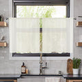 youleyar Solid Sheer Rod Pocket Curtain Voile Draperies 2 Panels White Beige Black Ivory Coffee 26 Inch Width 40 Inch Long 1 Pair for Kitchen Bedroom Children Living Room Yard(Ivory,26Wｘ40L)